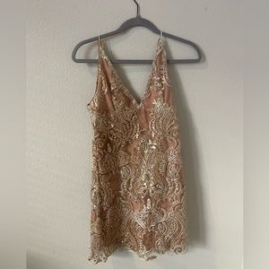 Free People Nude Sparkly Dress!
